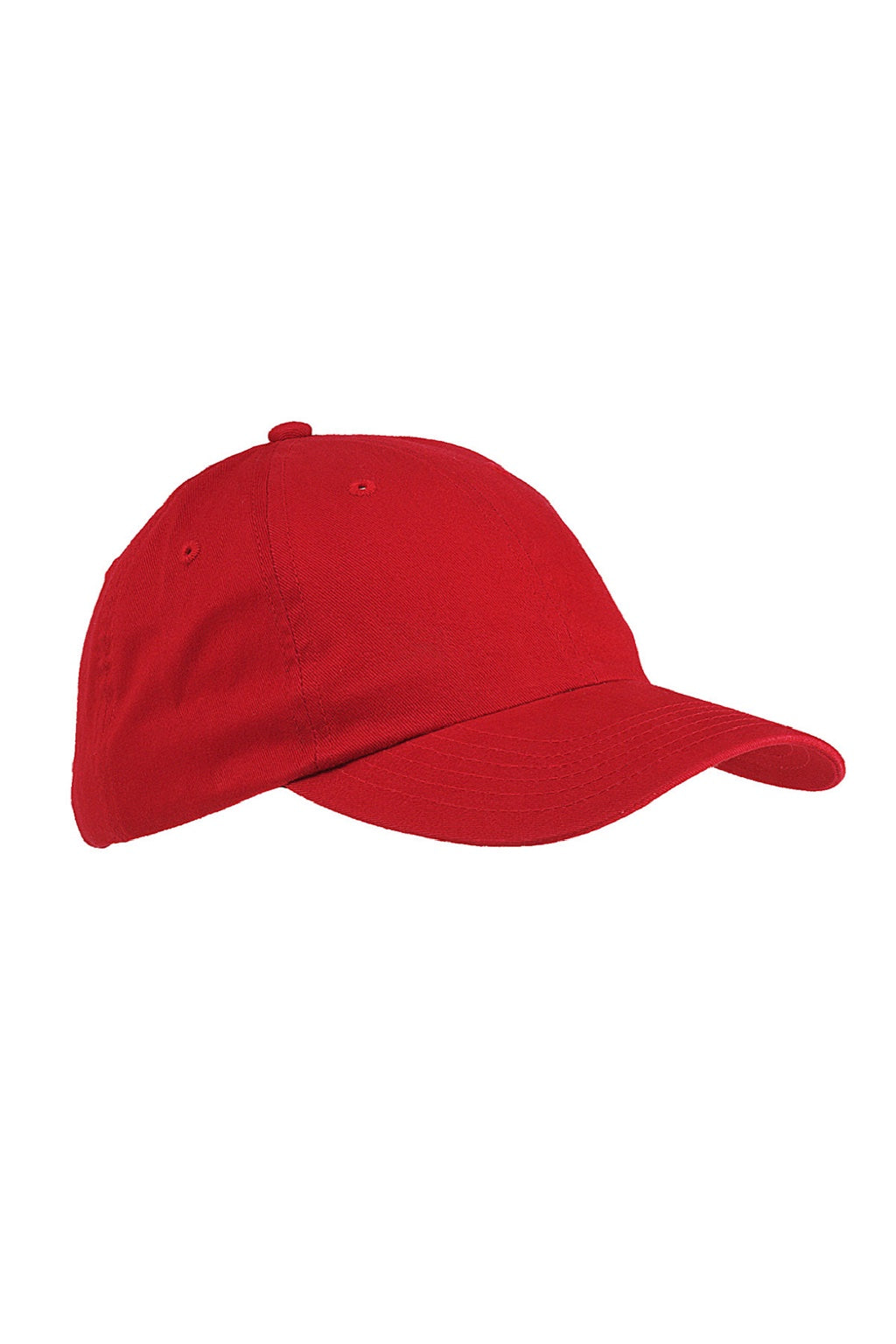 Big Accessories Hats BX001Y Youth Brushed Twill Adjustable Hat Red Flat Front