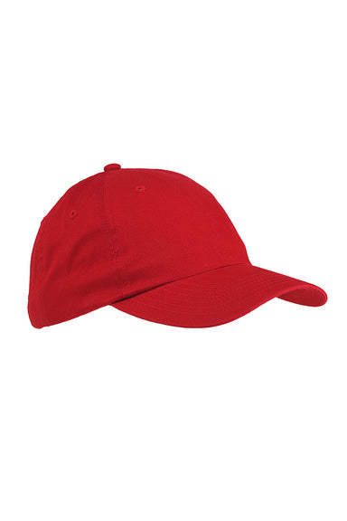 Big Accessories BX001Y Youth Brushed Twill Adjustable Hat Red Flat Front
