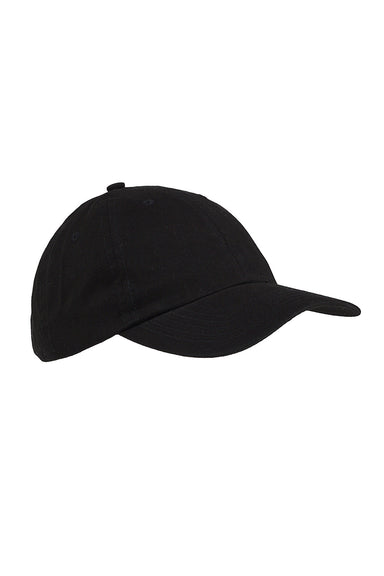 Big Accessories BX001Y Youth Brushed Twill Adjustable Hat Black Flat Front