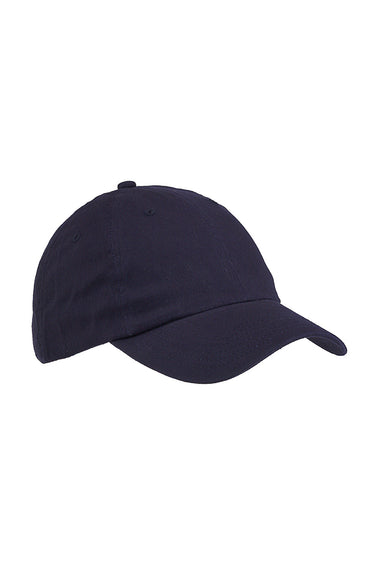 Big Accessories BX001Y Youth Brushed Twill Adjustable Hat Navy Blue Flat Front