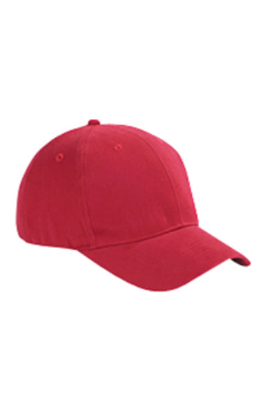 Big Accessories BX002 Mens Brushed Twill Adjustable Hat Red Flat Front