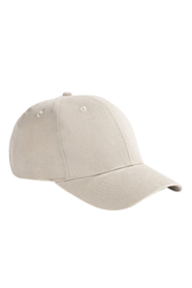 Big Accessories BX002 Mens Brushed Twill Adjustable Hat Stone Flat Front
