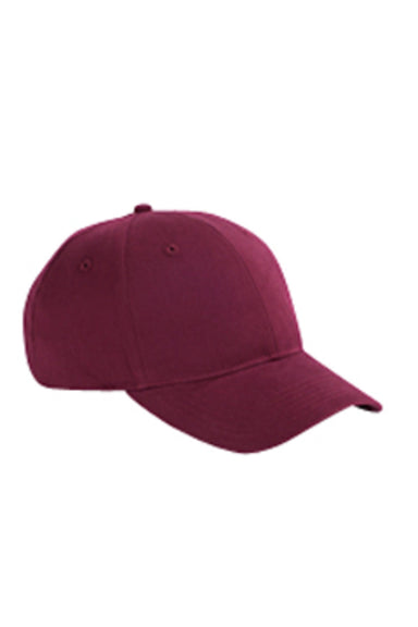 Big Accessories BX002 Mens Brushed Twill Adjustable Hat Maroon Flat Front