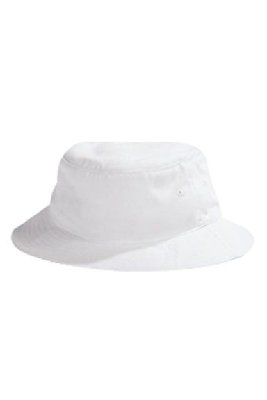 Big Accessories BX003 Mens Crusher Bucket Hat White Flat Front