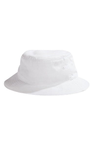 Big Accessories Hats BX003 Mens Crusher Bucket Hat White Flat Front