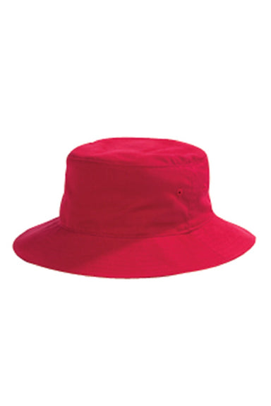 Big Accessories Hats BX003 Mens Crusher Bucket Hat Red Flat Front