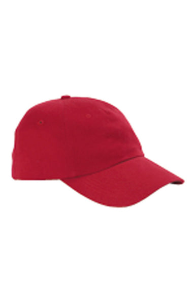 Big Accessories BX008 Mens Brushed Twill Adjustable Hat Red Flat Front