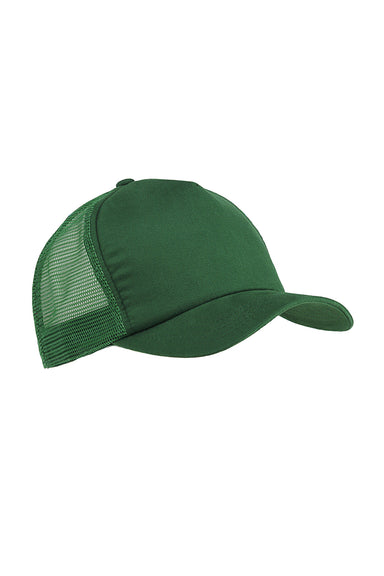 Big Accessories BX010 Mens Adjustable Trucker Hat Forest Green Flat Front