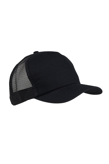 Big Accessories BX010 Mens Adjustable Trucker Hat Black Flat Front