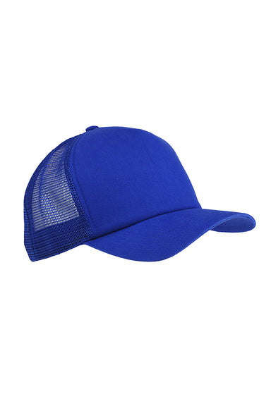 Big Accessories BX010 Mens Adjustable Trucker Hat Royal Blue Flat Front