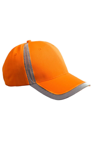 Big Accessories Hats BX023 Mens Adjustable Hat Neon Orange Flat Front