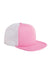 Big Accessories Hats BX030 Mens Adjustable Trucker Hat Pink/White Flat Front