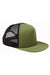 Big Accessories Hats BX030 Mens Adjustable Trucker Hat Olive Green/Black Flat Front