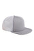 Big Accessories Hats BX030 Mens Adjustable Trucker Hat Steel Grey/White Flat Front