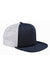 Big Accessories Hats BX030 Mens Adjustable Trucker Hat Navy Blue/White Flat Front