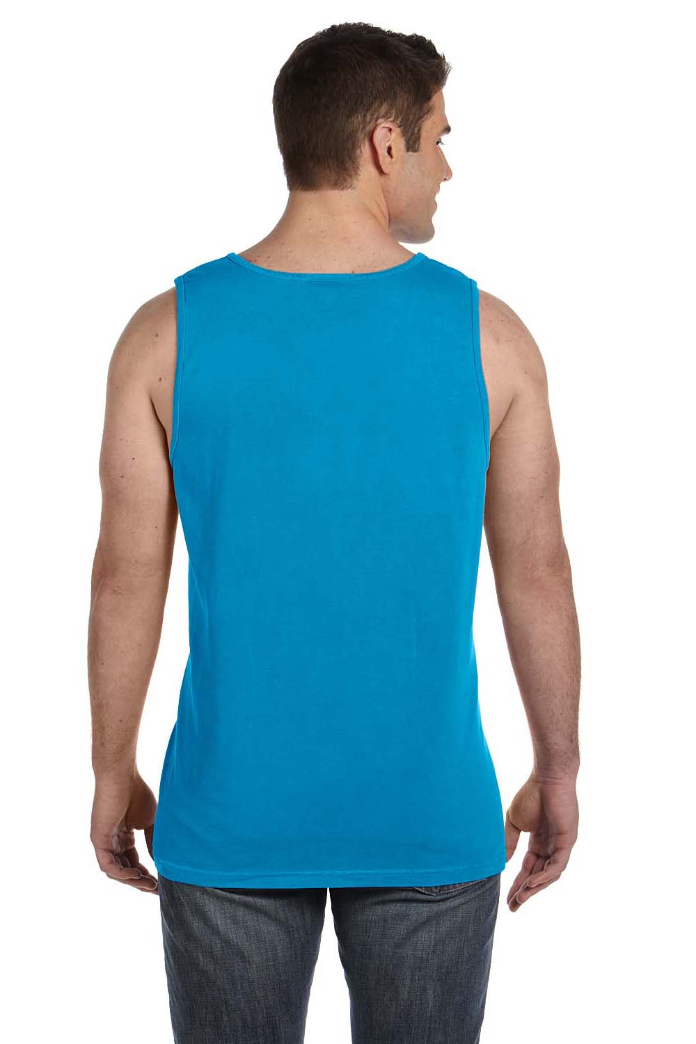 Comfort Colors 9360/C9360 Mens Tank Top Sapphire Blue Model Back