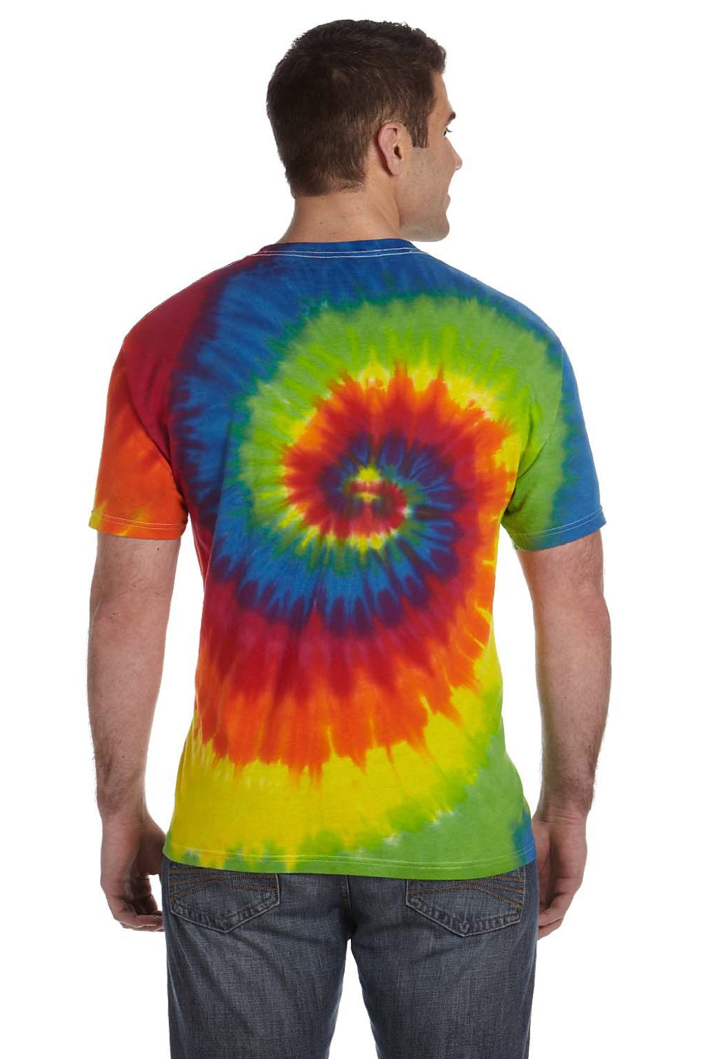 Colortone 1000 Mens Short Sleeve Crewneck T-Shirt Moondance Model Back