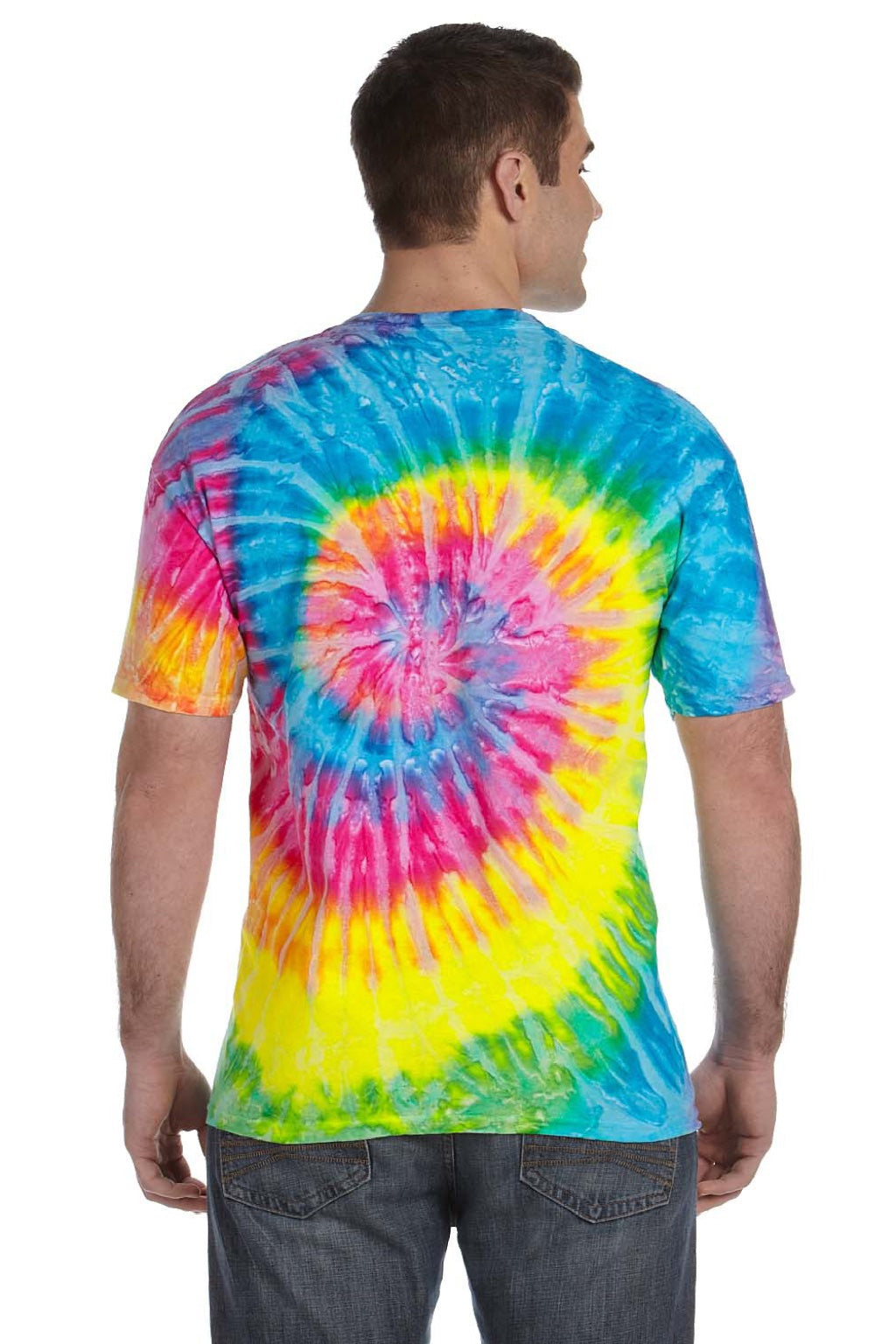 Colortone 1000 Mens Short Sleeve Crewneck T-Shirt Saturn Model Back