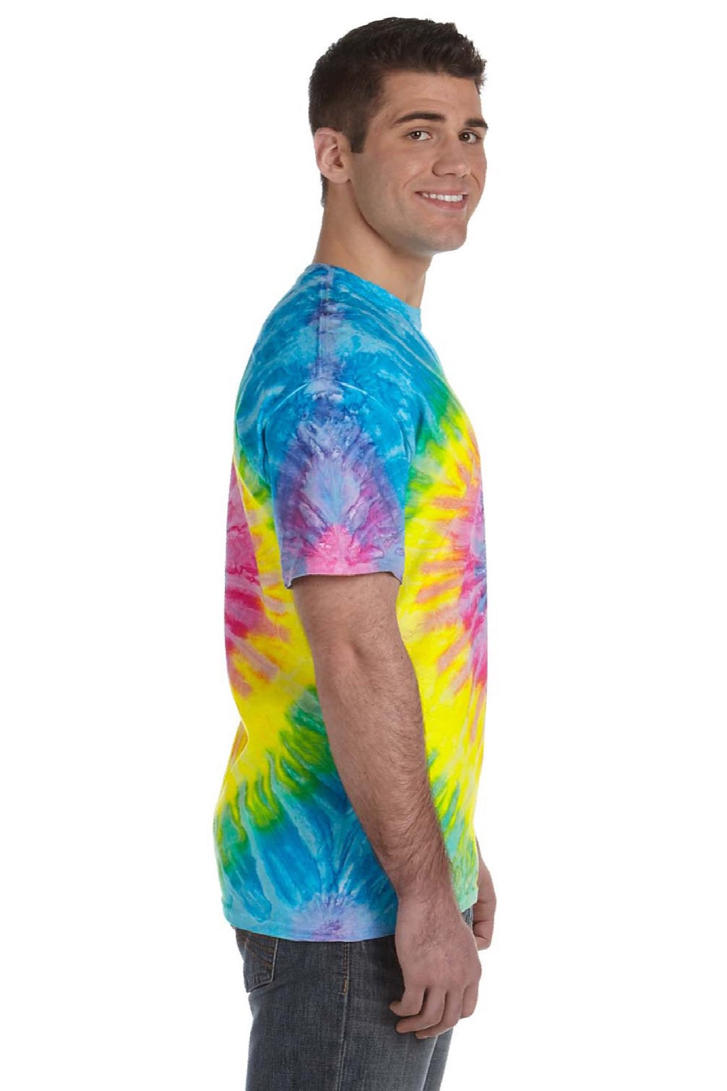 Colortone 1000 Mens Short Sleeve Crewneck T-Shirt Saturn Model Side