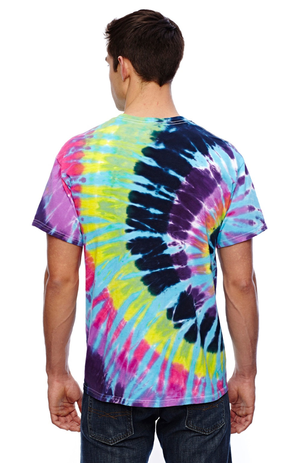 Colortone 1000 Mens Short Sleeve Crewneck T-Shirt Flashback Model Back