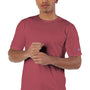 Champion Mens Garment Dyed Short Sleeve Crewneck T-Shirt - Crimson Red - NEW