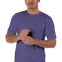 Champion Mens Garment Dyed Short Sleeve Crewneck T-Shirt - Grape Soda Purple - NEW
