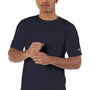 Champion Mens Garment Dyed Short Sleeve Crewneck T-Shirt - Navy Blue - NEW