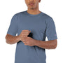 Champion Mens Garment Dyed Short Sleeve Crewneck T-Shirt - Saltwater Blue - NEW