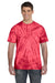 Tie-Dye CD101 Mens Short Sleeve Crewneck T-Shirt Red Model Front