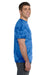 Tie-Dye CD101 Mens Short Sleeve Crewneck T-Shirt Royal Blue Model Side