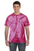 Tie-Dye CD101 Mens Short Sleeve Crewneck T-Shirt Pink Model Front