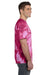 Tie-Dye CD101 Mens Short Sleeve Crewneck T-Shirt Pink Model Side