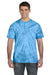 Tie-Dye CD101 Mens Short Sleeve Crewneck T-Shirt Turquoise Blue Model Front