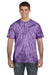 Tie-Dye CD101 Mens Short Sleeve Crewneck T-Shirt Purple Model Front