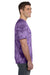 Tie-Dye CD101 Mens Short Sleeve Crewneck T-Shirt Purple Model Side