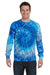 Colortone 2000 Mens Long Sleeve Crewneck T-Shirt Blue Jerry Model Front