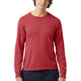 Champion Mens Garment Dyed Long Sleeve Crewneck T-Shirt - Crimson Red - NEW