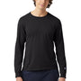 Champion Mens Garment Dyed Long Sleeve Crewneck T-Shirt - Black - NEW