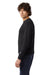 Champion CD200 Mens Garment Dyed Long Sleeve Crewneck T-Shirt Black Model Side