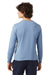 Champion CD200 Mens Garment Dyed Long Sleeve Crewneck T-Shirt Saltwater Blue Model Back