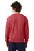 Champion CD400 Mens Garment Dyed Crewneck Sweatshirt Crimson Red Model Back