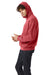 Champion CD450 Mens Garment Dyed Hooded Sweatshirt Hoodie Crimson Red Model Side