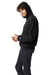 Champion CD450 Mens Garment Dyed Hooded Sweatshirt Hoodie Black Model Side