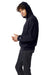 Champion CD450 Mens Garment Dyed Hooded Sweatshirt Hoodie Navy Blue Model Side