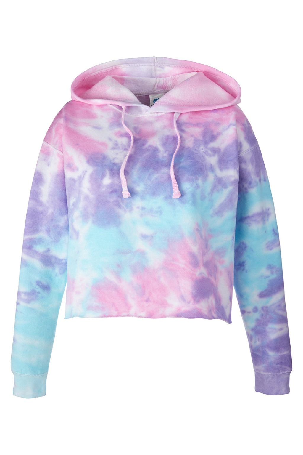 Colortone 8333 Womens Cropped Hooded Sweatshirt Hoodie Cotton Candy Flat Front