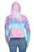 Colortone 8333 Womens Cropped Hooded Sweatshirt Hoodie Cotton Candy Model Back