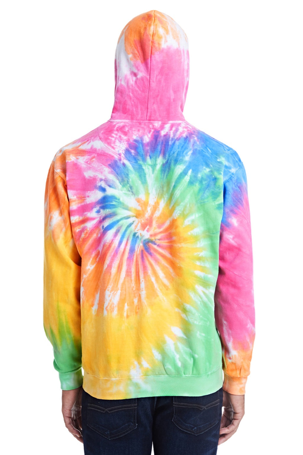 Colortone 8777 Mens Hooded Sweatshirt Hoodie w/ Pouch Pocket Eternity Model Back