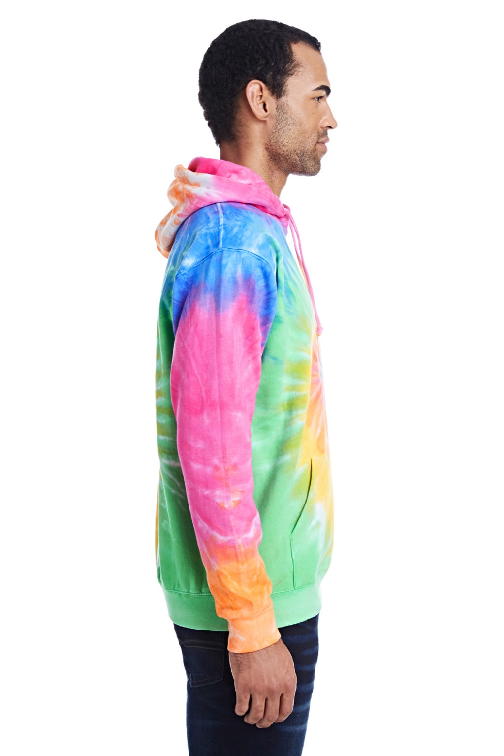 Colortone 8777 Mens Hooded Sweatshirt Hoodie w/ Pouch Pocket Eternity Model Side