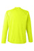 Core 365 CE110 Mens Ultra MVP Moisture Wicking Long Sleeve Crewneck T-Shirt Safety Yellow Flat Back