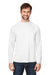 Core 365 CE110 Mens Ultra MVP Moisture Wicking Long Sleeve Crewneck T-Shirt White Model Front